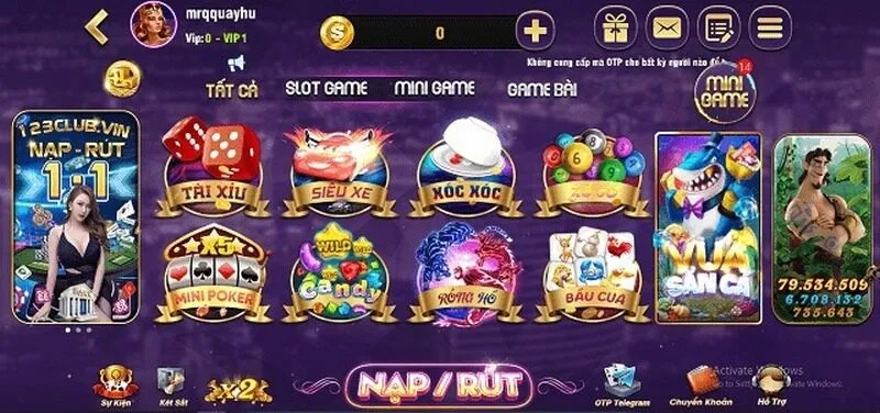 123Club - Cổng game cá cược online chuyên nghiệp hàng đầu 2 Khám phá kho trò chơi đa dạng của 123Club