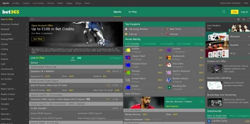 Bet365 - Thiên đường của trò chơi cá cược online đỉnh nhất 3 Nạp rút tiền nhanh chóng