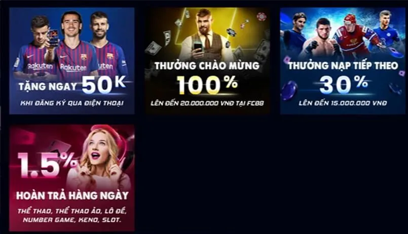 FCB8 – sân chơi cá cược đẳng cấp nhất đến từ Châu Âu 3 Ưu đãi mà FCB8 mang lại