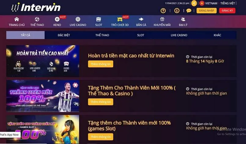 Nhà cái Interwin và những lý do người chơi nên lựa chọn 3 Tỷ lệ đổi thưởng cao