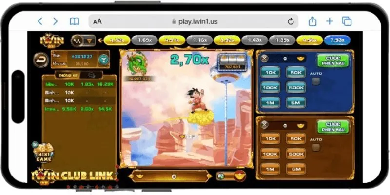 Trải nghiệm App iWin trên thiết bị di động 