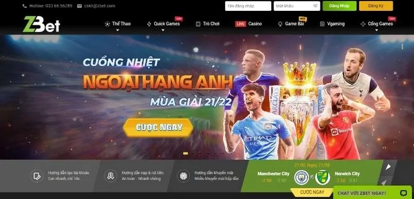 Zbet – Tổng quát về nhà cái cá cược uy tín hàng đầu Châu Mỹ 3 Cá cược ngoại hạng anh